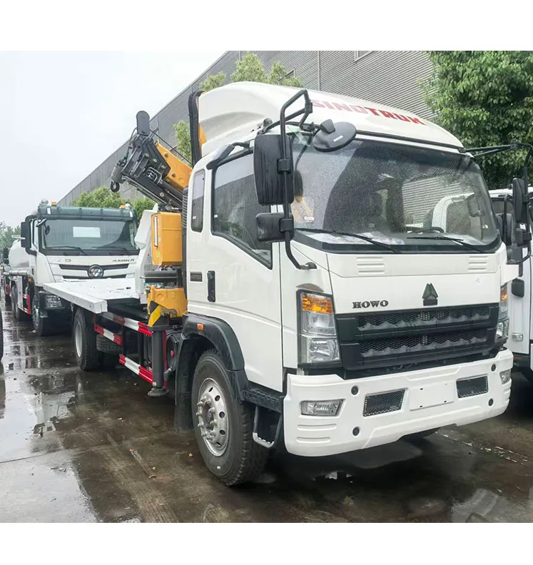 8T Tow Flated Truck with crane