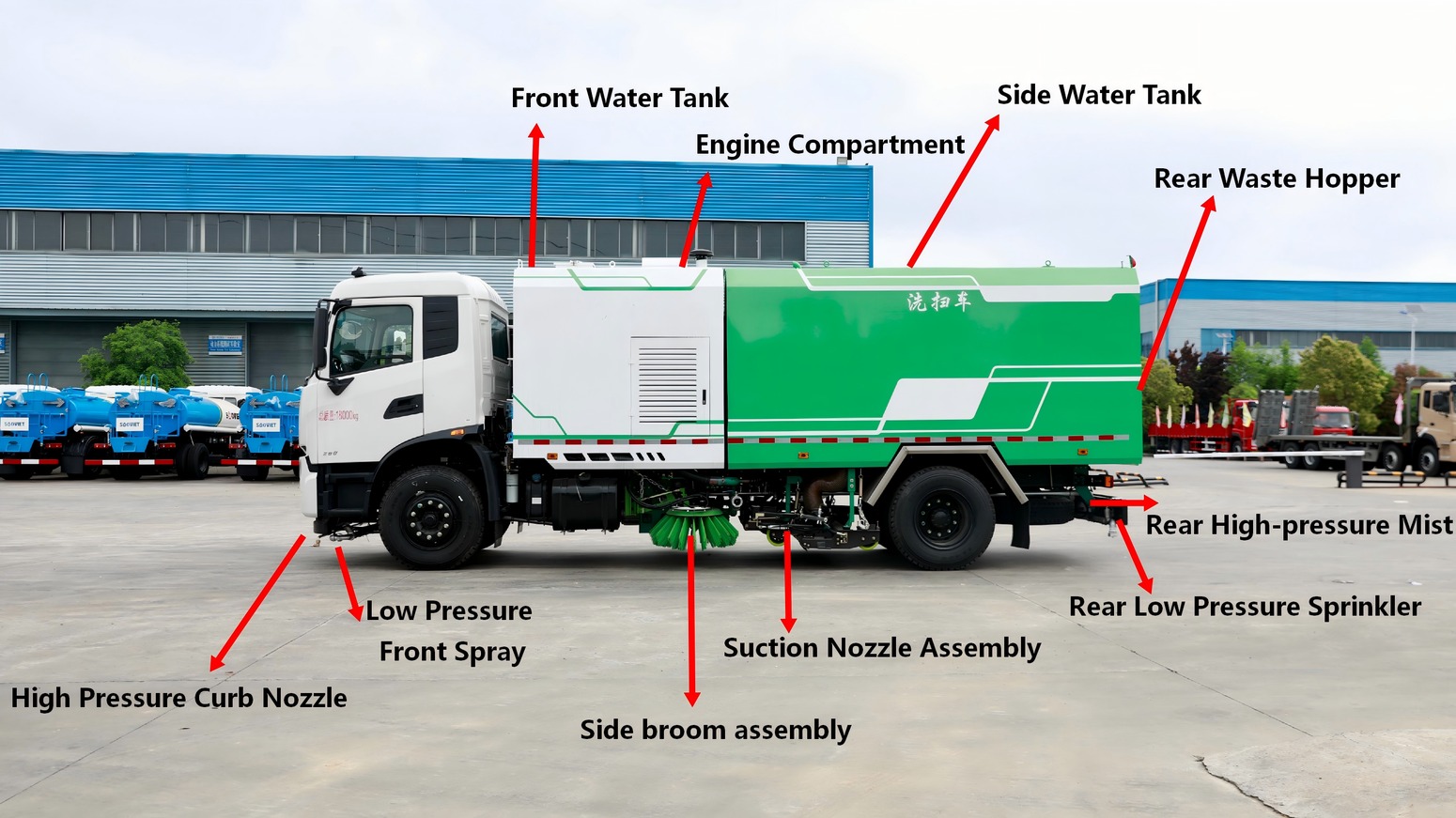 12m³ capacity Road Sweeper Truck
